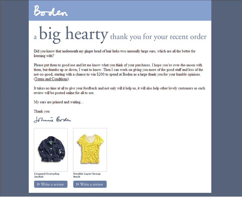 boden thank you email