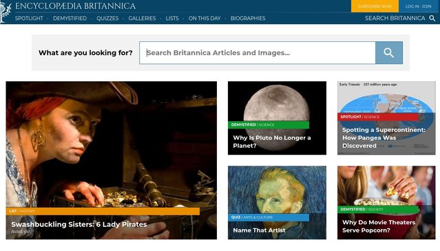 Test on the CTA test of Encyclopedia Britannica online store