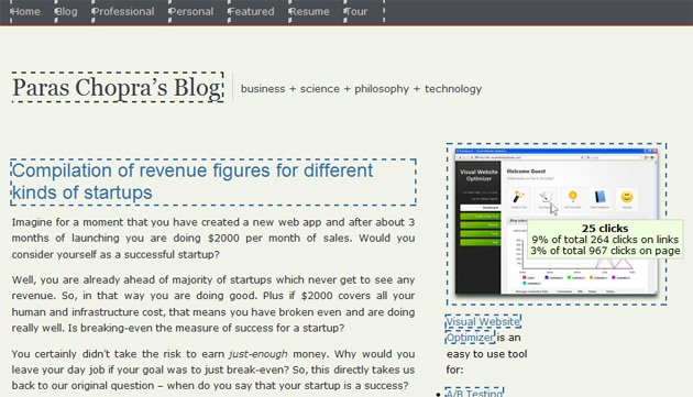 screenshot of a consolidated clickmap