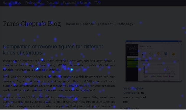 snapshot of a consolidated heatmap for all the blog posts