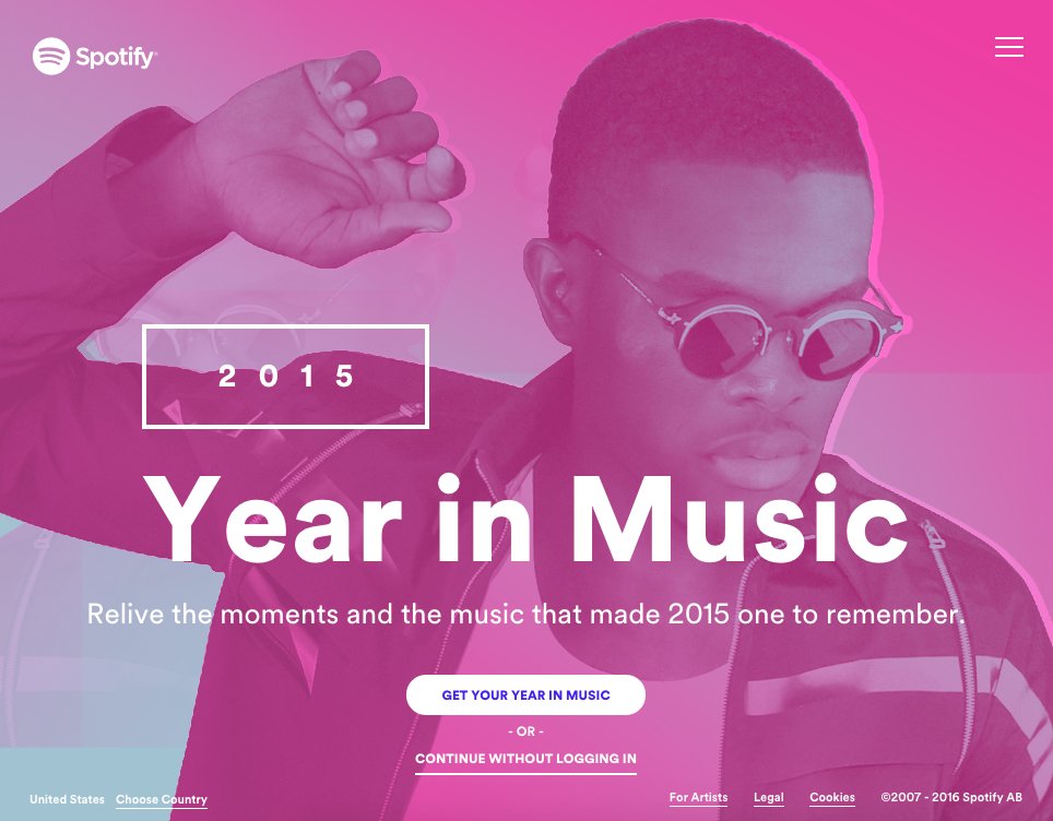 captura de pantalla del microsite tu año en música de Spotify