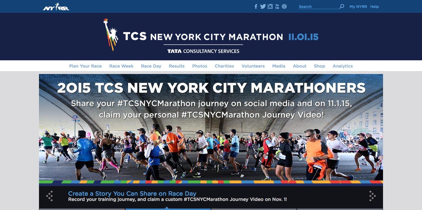 microsite for TCS New York City marathon