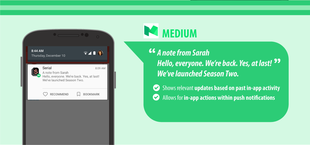 how medium.com uses personalized push notifications to target customers