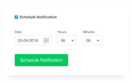 screenshot of the schedule push notifications feature