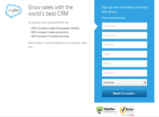 Salesforce Landing Page