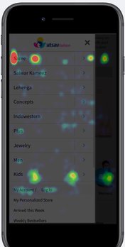 mobile heatmap of the variation of Utsav fashion store