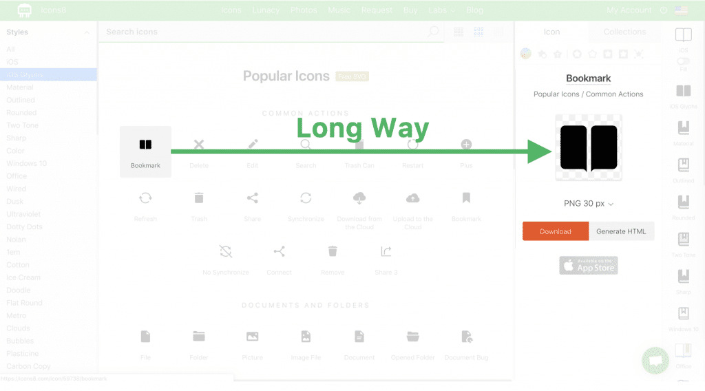 screenshot of the usability test on a SaaS web design asset by Icons8